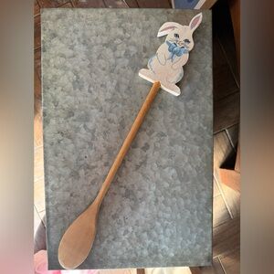 1980’s Blue & White Bunny Rabbit Wooden Spoon Kitchen Decor Cottagecore Easter